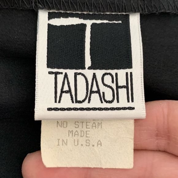 Vintage Tadashi Shoji Black Tuxedo Evening Gown - Picture 8 of 10